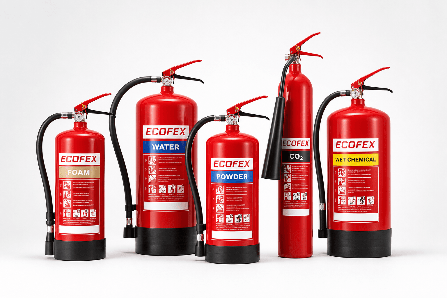 Marine fire extinguishers arranged for service